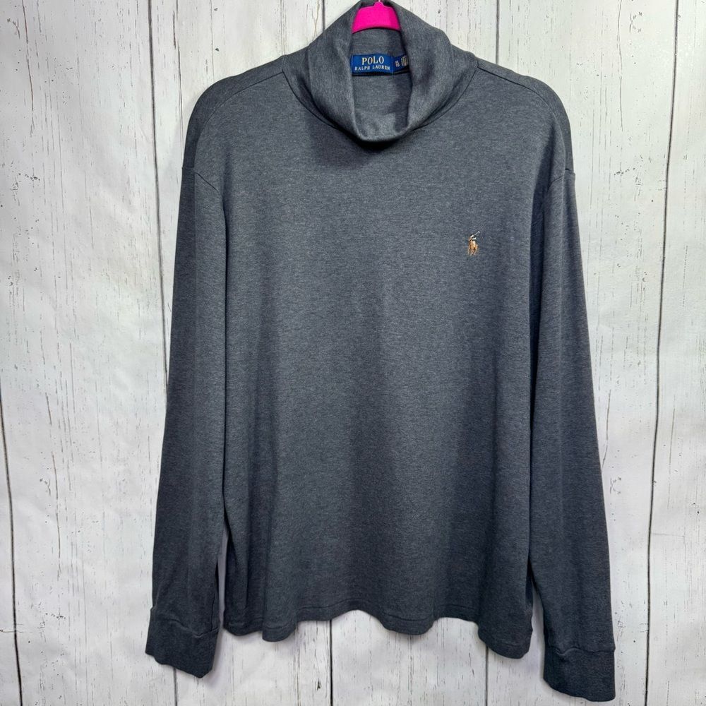 Polo Ralph Lauren Gray Cowl Neck Sweatshirt XL Casual Minimalist Cozy Preppy